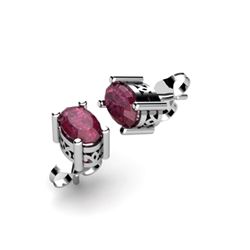 Ruby 1.20ctw Earring 14kt White Gold