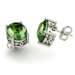 Tourmaline 5.80ctw Earring 14kt White Gold