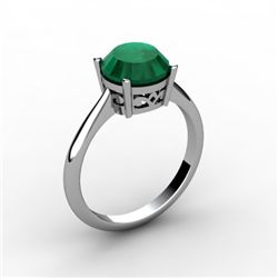 Emerald 2.50 ctw Ring 14kt White Gold