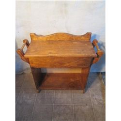SMALL WOOD ONE DRAWER HALL TABLE