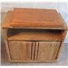 Image 1 : SMALL ROLLING CUPBOARD WITH SWIVEL STAND ON TOP
