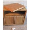 Image 2 : SMALL ROLLING CUPBOARD WITH SWIVEL STAND ON TOP