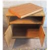 Image 3 : SMALL ROLLING CUPBOARD WITH SWIVEL STAND ON TOP