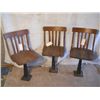 Image 1 : 3 SPINNING WOODEN BOLT DOWN PARLOR CHAIRS