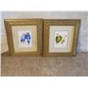 Image 1 : 2 GORGEOUS GOLD FRAMED PAINTS OF PARAKEETS
