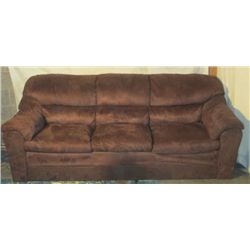 BROWN SUEDE 6'8'' COUCH