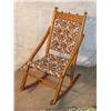 Image 1 : SMALL ANITQUE WOOD AND CLOTH ROCKING CHAIR