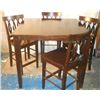 Image 1 : 42"x42"x36" WOOD TABLE WITH 4 MATCHING CHAIRS