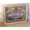 Image 1 : Silver Plastic Framed MICHALOB LIGHT Mirror Sign