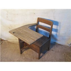 Antique School Desk With Dovetailed Drawer
