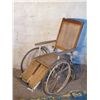 Image 1 : Antique Wood Wheelchair with metal wheels