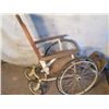 Image 4 : Antique Wood Wheelchair with metal wheels