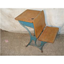 Antique Old Fashion Cast iron School deck