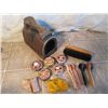 Image 1 : Portable Shoe Shiners Kit, Foot Stool, Brushes,