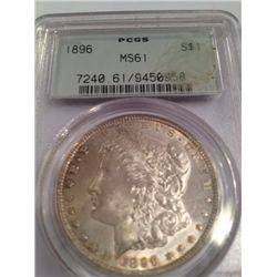 1896 Brilliant Uncirculated Morgan Dollar PCGS MS-61