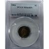 Image 1 : 1884 INDIAN ONE CENT PCGS MS64, HAS SOME RED