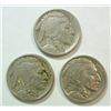 Image 1 : 3 scarce Buffalo Nickels, 1916-D Abt XF, 1919-S VF, 1925-S VF/XF