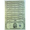 Image 1 : 10 $5.00 SILVER CERTIFICATES VF OR BETTER