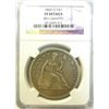 Image 1 : 1860O  Seated $  NGC VF   rev graffiti