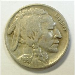 1937D 3 leg  Buffalo nickel  F/VF  closer to VF
