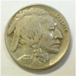 1937D 3 leg  Buffalo nickel  F/VF  closer to VF