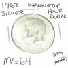Image 1 : 1967 KENNEDY SILVER HALF DOLLAR *EXTREMELY RARE MS-64 HIGH GRADE!!