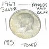 Image 1 : 1967 KENNEDY SILVER HALF DOLLAR *EXTREMELY RARE MS HIGH GRADE TONED - NICE COIN*!!