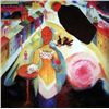 Image 1 : Kandinsky Modern Art Print Lady In Moscow