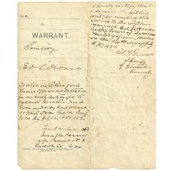 Pat Garrett Signed Arrest Warrant