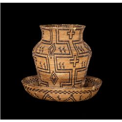 Figural Olla with Attached Tray