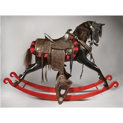 Edward H. Bohlin Child’s Pony Parade Saddle on English Rocking Horse