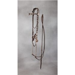 Early California Silver Mounted Bridle with Spade Bit