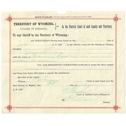 Frank Canton Signed Wyoming Territory Warrant