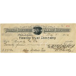 Check from Buffalo Bill’s Wild West/Pawnee Bill’s Far East
