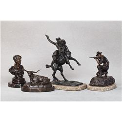 Lot of Charles M. Russell recast Bronze Statues