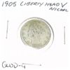 Image 1 : 1905 LIBERTY HEAD "V" NICKEL *GOOD-4 GRADE*!!