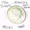 Image 1 : 1966 KENNEDY SILVER HALF DOLLAR *RARE MS-64 HIGH GRADE TONED*!!