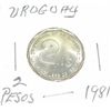 Image 1 : 1981 URUGUAY 2 PESOS HARD TO FIND COIN *RARE UNC HIGH GRADE - NICE COIN*!!