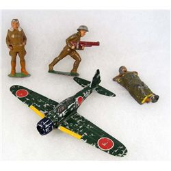 LOT OF 3 BARCLAY LED SOLDIERS AND CORGI AIRPLANE