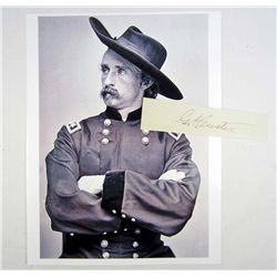 GEORGE A CUSTER CUT SIGNATURE W/ PICTURE AND COA