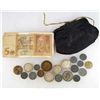 Image 1 : LOT OF GERMAN COINS IN VINTAGE COIN PURSE - SOME HAVE SWASTIKAS