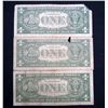 Image 3 : LOT OF 3 1957 BLUE SEAL ONE DOLLAR SILVER CERTIFICATES