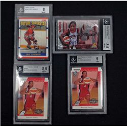 LOT OF 4 BECKETT GRADED CARDS - HOCKY AND BASKETBALL