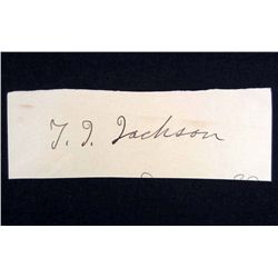 T.J. "STONEWALL" JACKSON CUT SIGNATURE W/ COA