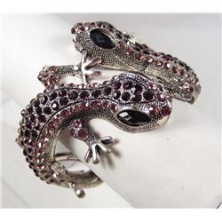 RHINESTONE GECKO CUFF BRACELET