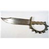 Image 2 : RARE US ARMY RANGER BRASS KNUCKLE KNIFE W/ LEATHER SCABBARD