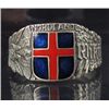 Image 1 : STERLING SILVER GERMAN NAZI NORDLAND ENAMELED RING