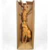 Image 1 : WOOD CARVING OF A MAN ON A HORSE - SIGNED