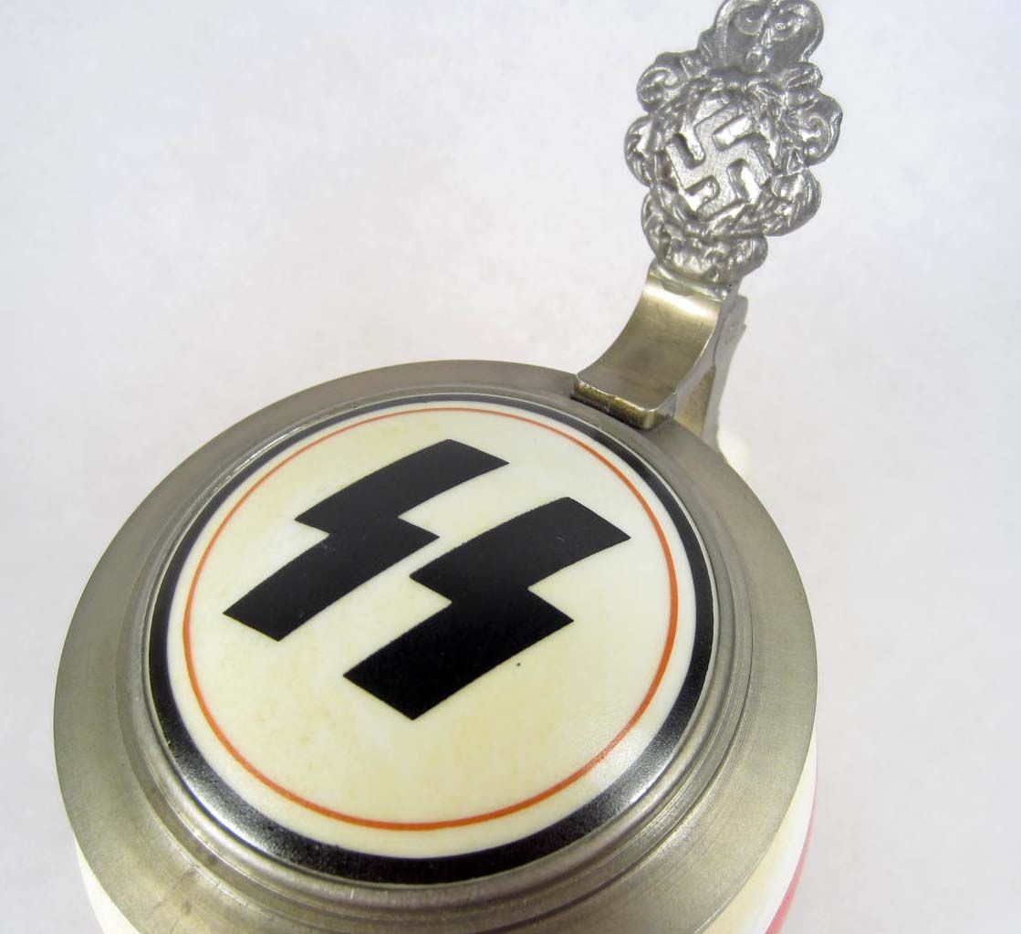 GERMAN NAZI WAFFEN SS PORCELAIN BEER STEIN