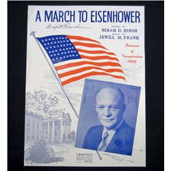 PRESIDENT DWIGHT D EISENHOWER SIGNED INAUGURATION SHEET MUSIC